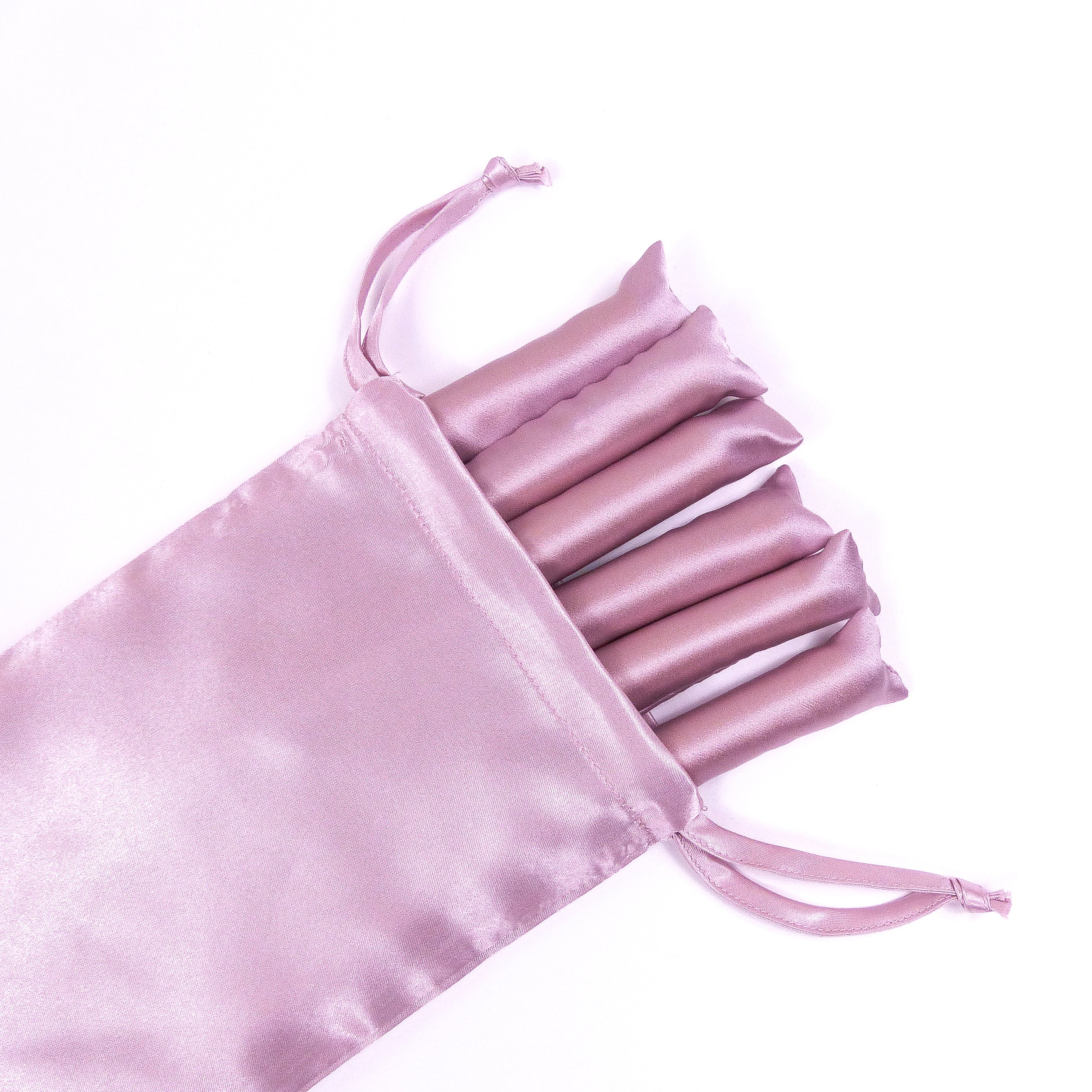 lot de bigoudis en soie avec pochon