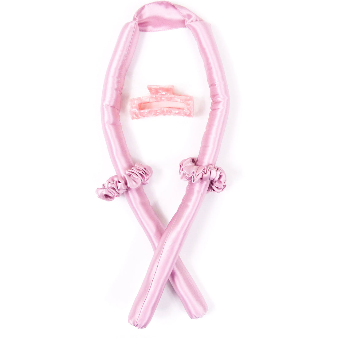 Pack boucleur sans chaleur en soie - deux chouchous en soie - une pince cheveux